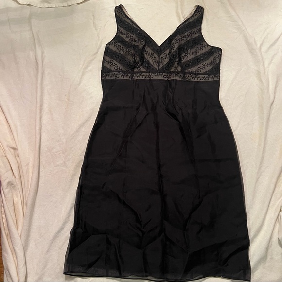 NWT Ann Taylor 100% silk fully lined v neck beaded dress. Size 14. - Picture 5 of 15